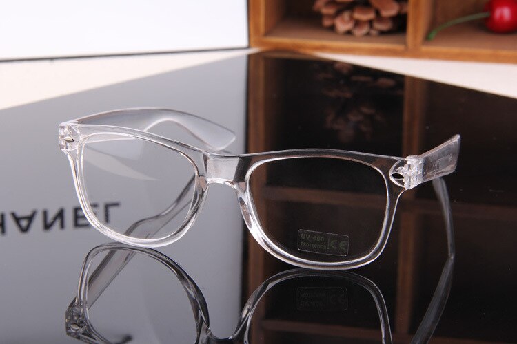 Retro Zwarte Vierkante Glazen Luxe Brilmontuur Vrouwen Mannen Transparante Bijziendheid Nerd Bril Clear Lens Optische Brillen Frame: Transparent frame