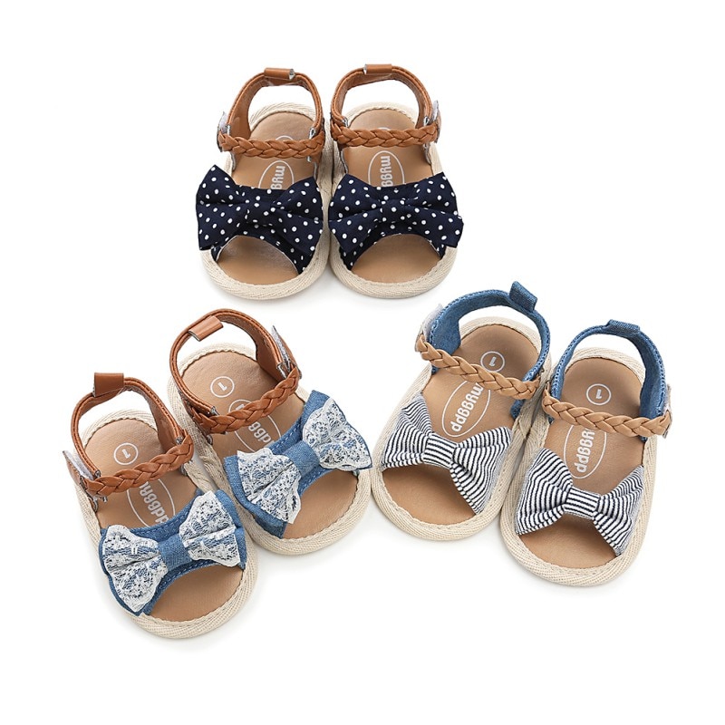 Summer Baby Sandals Baby Girl Summer Soft Sole Shoes Bowknot Sandals Toddler Infant Prewalkers Baby Sandals