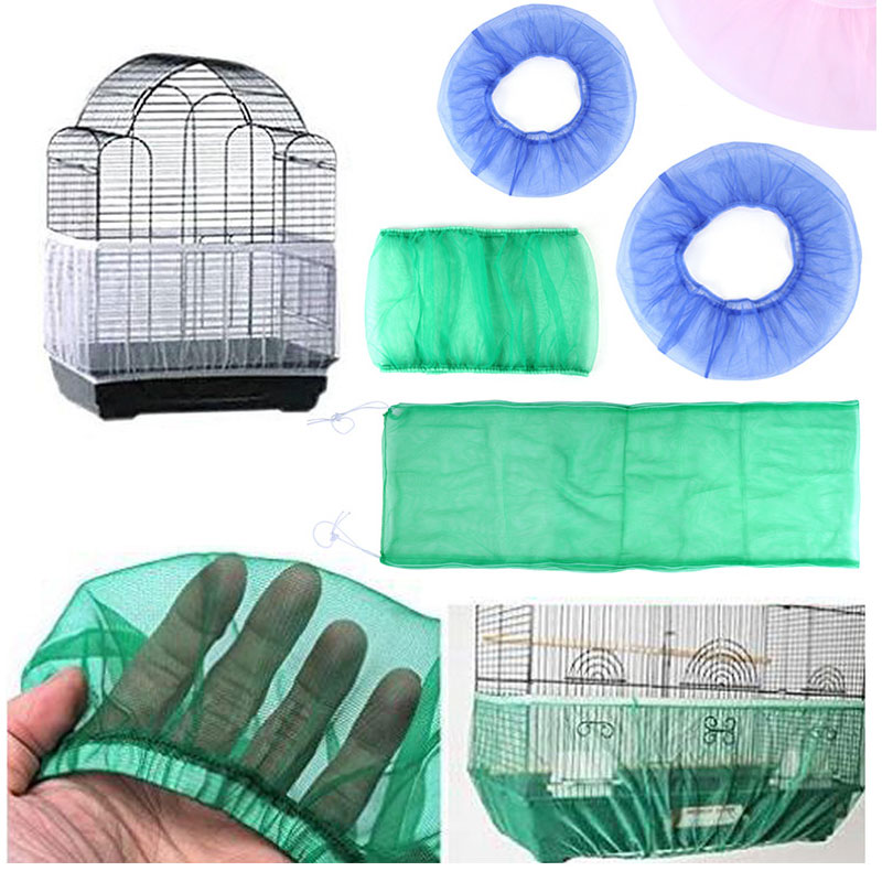 Image showcasing Bird Cage Cover Shell Skirt Net Easy Cleaning Seed... - Vicedeal
