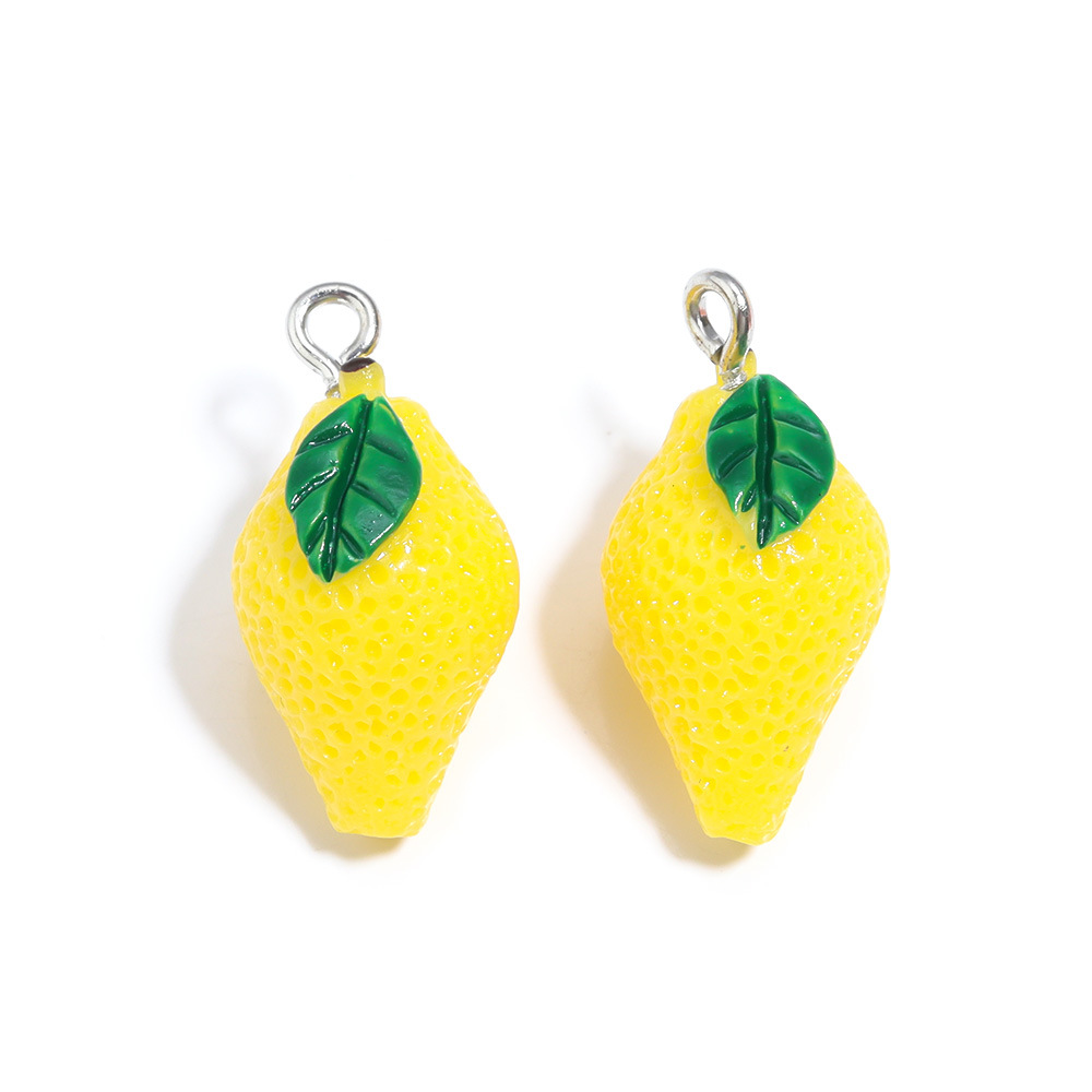 5 Stuks Kleurrijke Hars Fruit Charms Gesimuleerde Aardbei Apple Hanger Voor DIY Oorbel Armband Ketting Sieraden Maken Accessoires: Goud
