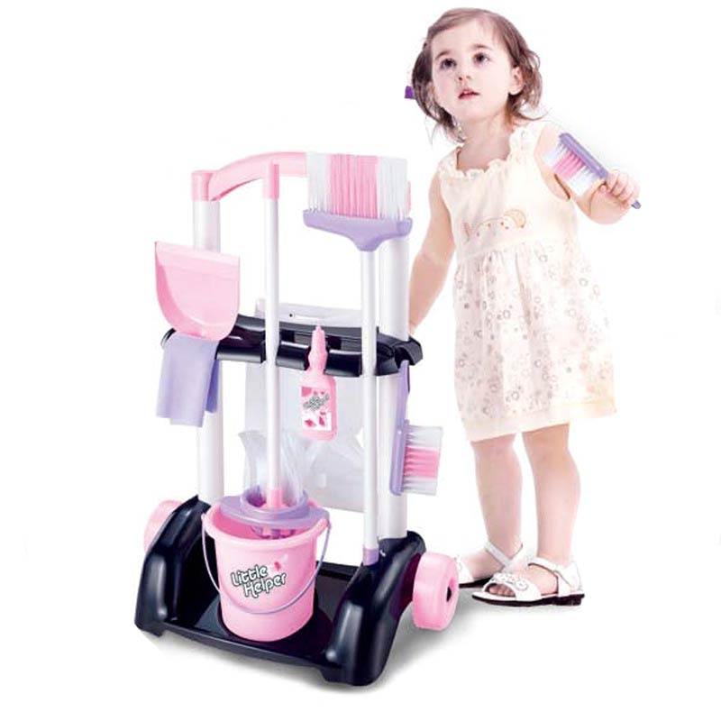 1 ensemble enfants enfants jeu de rôle jouet Simulation Kit de nettoyage multi-fonctionnel sécurité plastique enfants noël directe