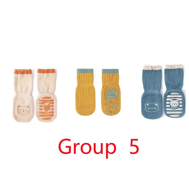 3 Pcs Baby Boy Socks Newborn Infant Socks Baby Socks Girl Non Slip Socks Baby Girls Knee Length Socks 0-3t Kids Socks: Group 5 / M(1-3T)