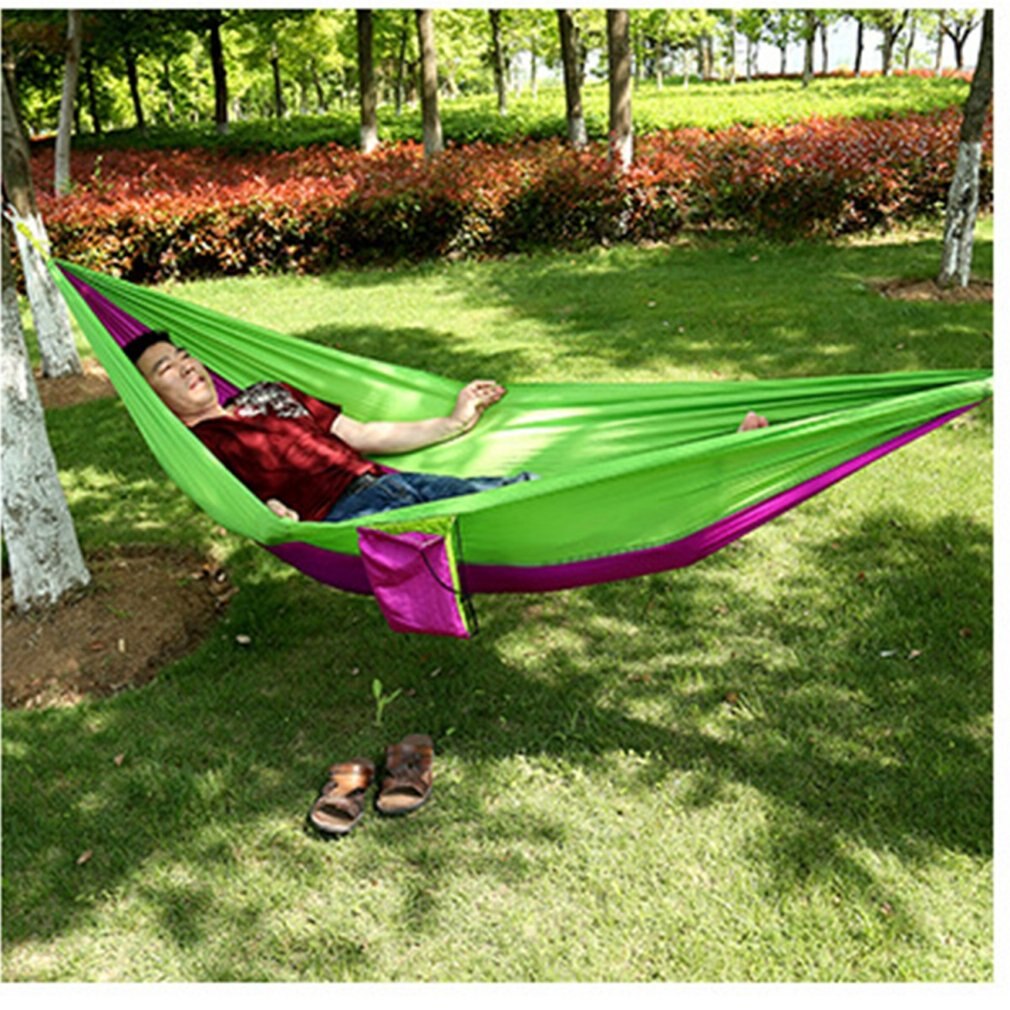Outdoor Nylon Parachute Doek Hangmat Dubbele Hangmat Draagbare 2 Persoon Leisure Ultra Licht Hangmat