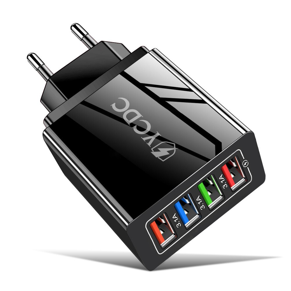 1/4 USB Häfen 2A 3,5 EINE QC 3,0 USB Ladegerät Schnell Ladung 3,0 Für Samsung Xiaomi Huawei EU UNS Adapter Ladung praktisch Ladegerät: uns Stecker / 4 USB Hafen Schwarz