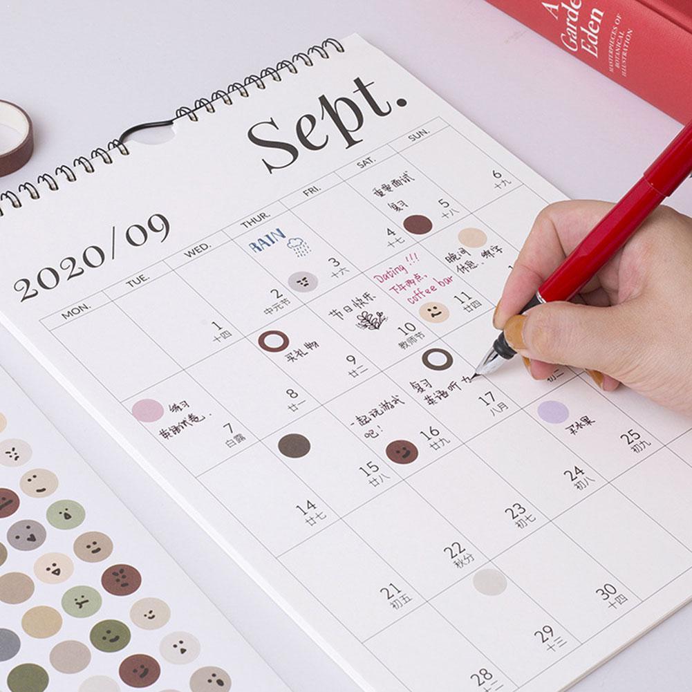 Simpel vægkalender ugentlig månedlig planlægning dagsorden arrangør hængende kontorplanlægger dagligt hjem vægplan kalender  u7 v 3