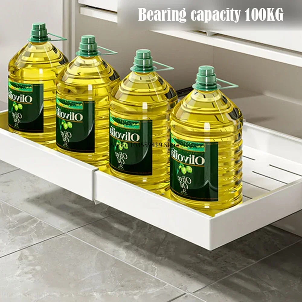 1/2pc skalerbare udtræksreoler til køkken med glideskinner, skuffetype opbevaringsbakke, krydderiboksopbevaringsstativ, skabe, arrangør