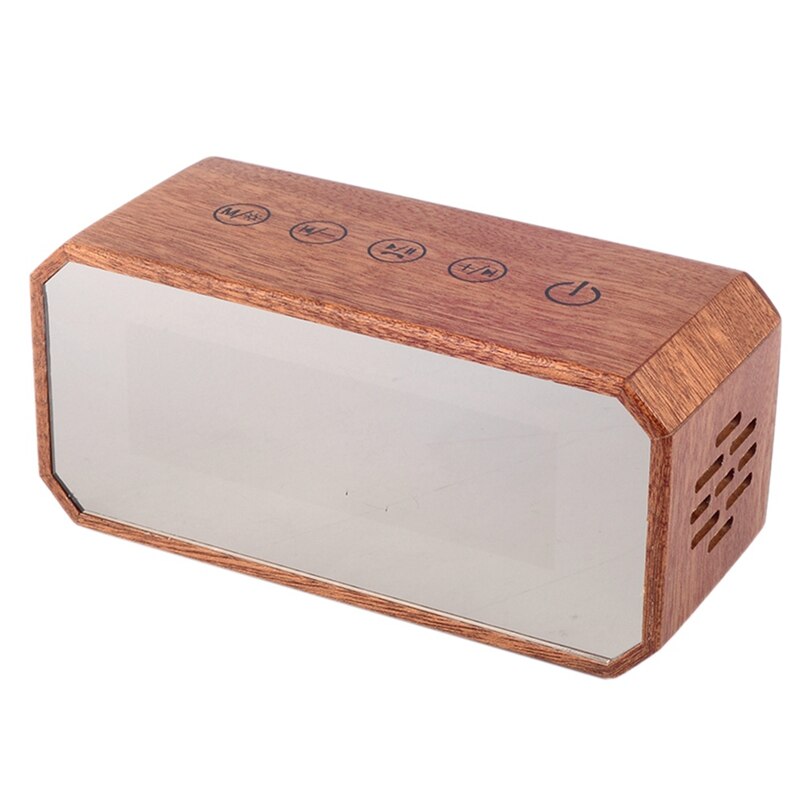 Massief Houten Retro High-Power Wekker Speaker, Draagbare Retro Wekker, Card Radio Speaker: Bruin