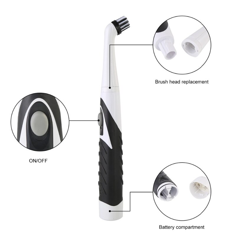 4 In 1 Electric Sonic Scrubber Cleaning Brush Household Cleaner Brush With 4 Brush Heads Brew