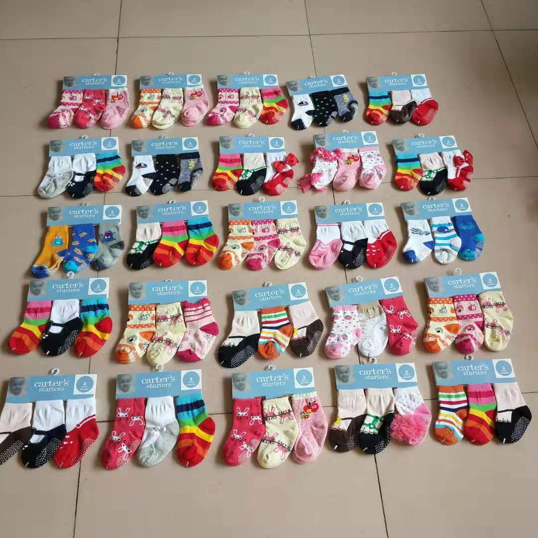 Carter-calcetín de Interior para bebé recién nacido, calcetines de invierno de algodón grueso para niña, calcetín divertido con suelas de goma