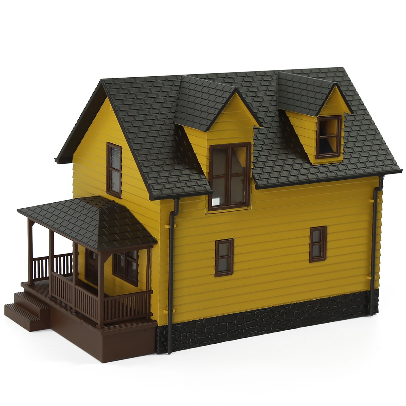 One Set HO Scale 1:87 Model Architectural House Railway Layout Assembled Model Building JZHO01: Yellow