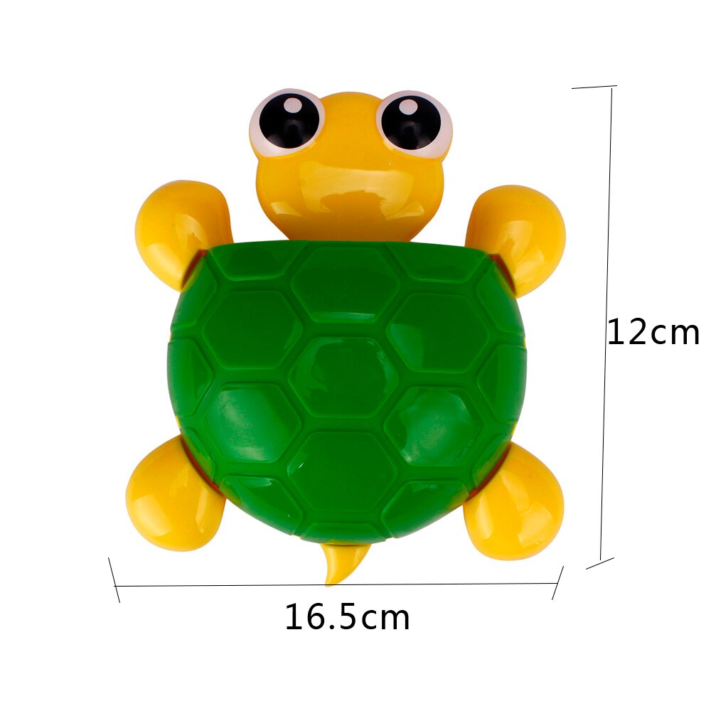 1Pcs Cartoon Sucker Hook Toothbrush Holder Kid Cute Tortoise Wall Mount Toothpaste Holding Bathroom Accessories Tool: green