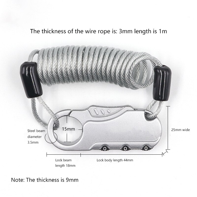 Useful Anti-theft Bike Security Double Loop Cable Strong Braided Steel For Bike Bicycle Motorcycles Chain Lock bike accessories: Default Title