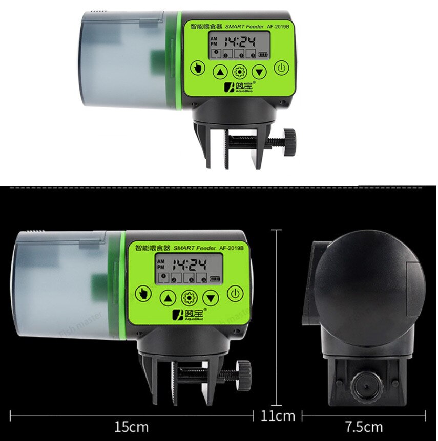 Automatic Manual Auto Feeding Convenient Aquarium Fish Tank Feeder Tank Fish Food Automatic Timer Feeding LCD Display