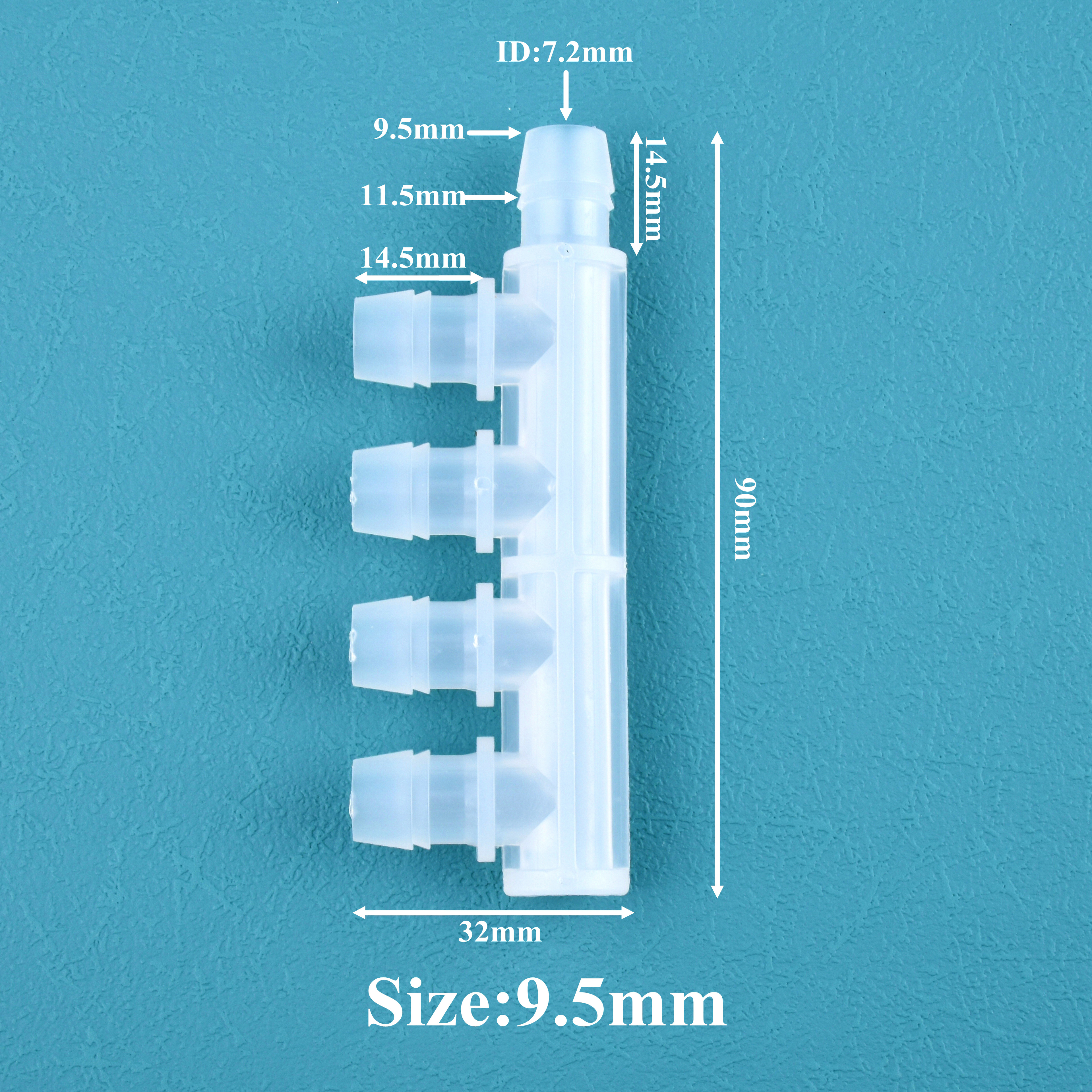 Connettore a 5 gareggiare lato PP 2 ~ 200 pz/lotto 2.4 ~ 9.5mm uguale Dia pagoda tubo automatico per irrigazione giunto per irrigazione da giardino: nero / 1/4 ''