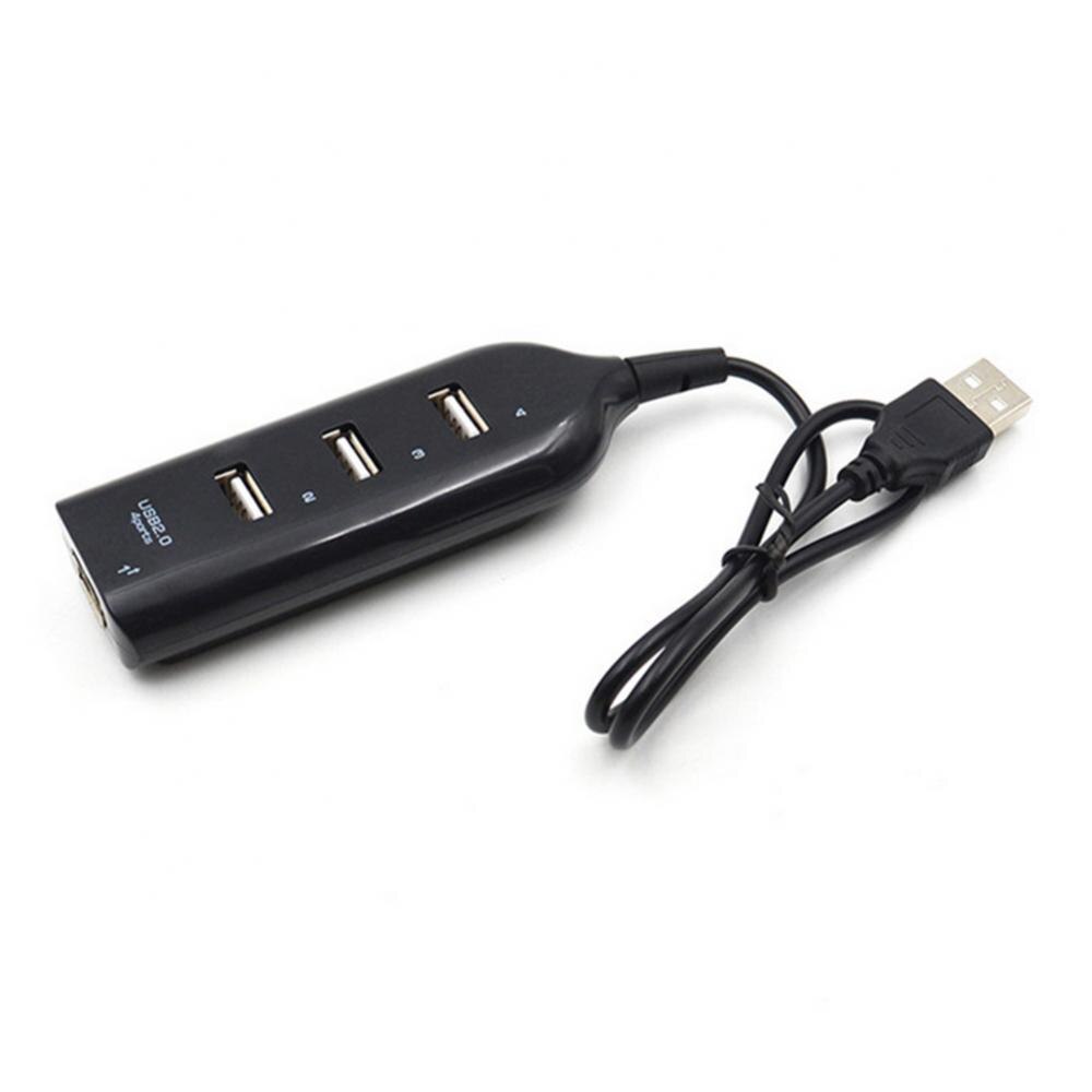Mini koncentrator USB Multi 4 Port wysokiej prędkości USB2.0 rozdzielacz przenośny Adapter OTG do Macbook komputer Laptop akcesoria do tabletów: Black