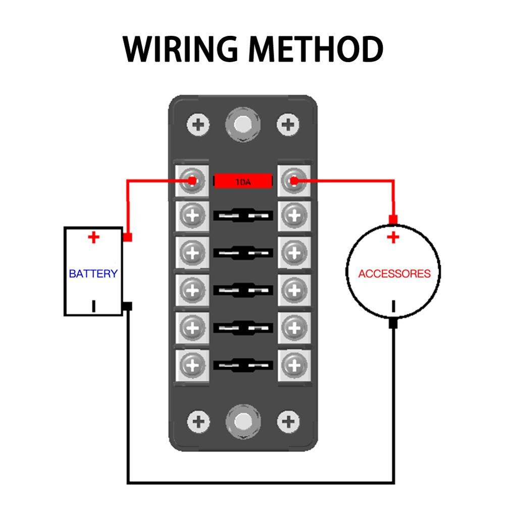 12V 6 Way Terminals Circuit Car Blade Fuse Box Block Holder Kit With Cover Board Fuse Box Tools