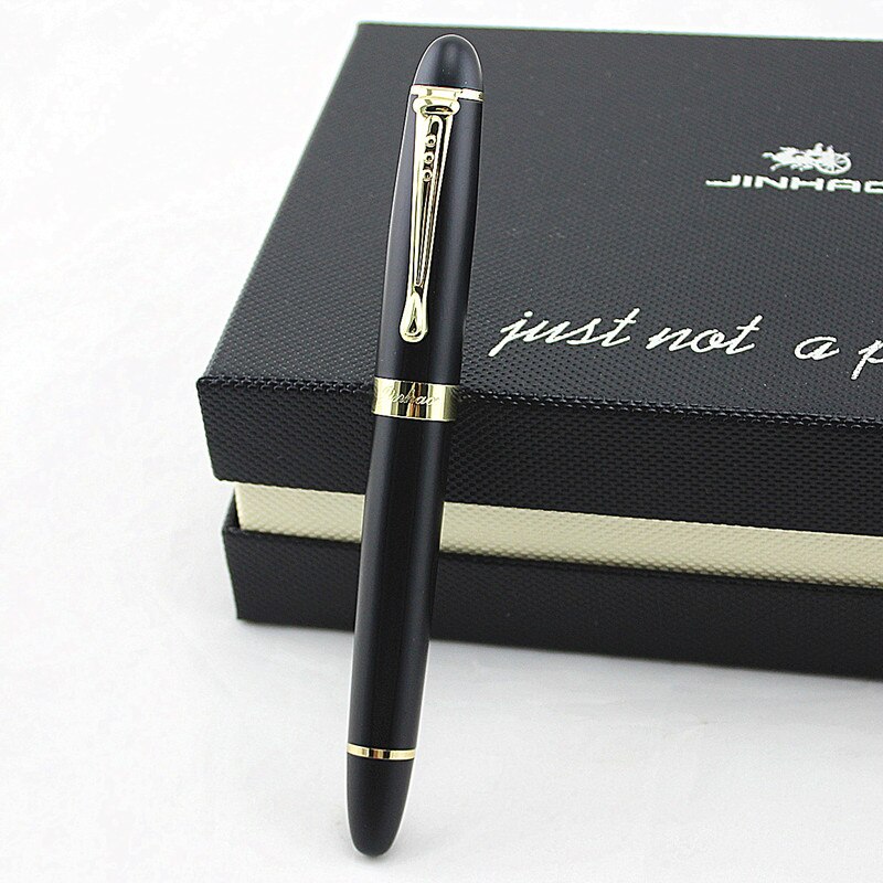 Jinhao 450 bolígrafo de Gel de lujo Rollerball pluma mate negro dorado negocios Metal bolígrafo bolígrafos para la escuela Clip dorado