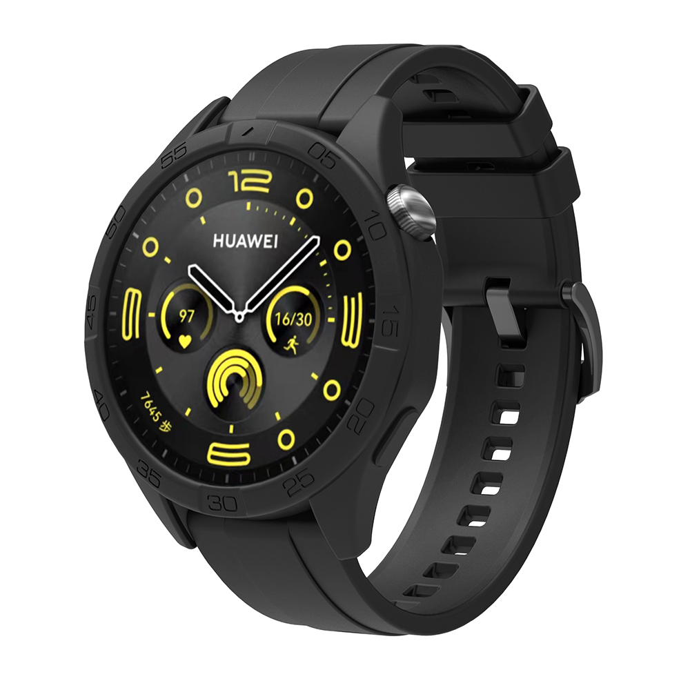 Silikonerem til huawei watch  gt4 gt5 46mm udskiftningsurrem + beskyttende etui
