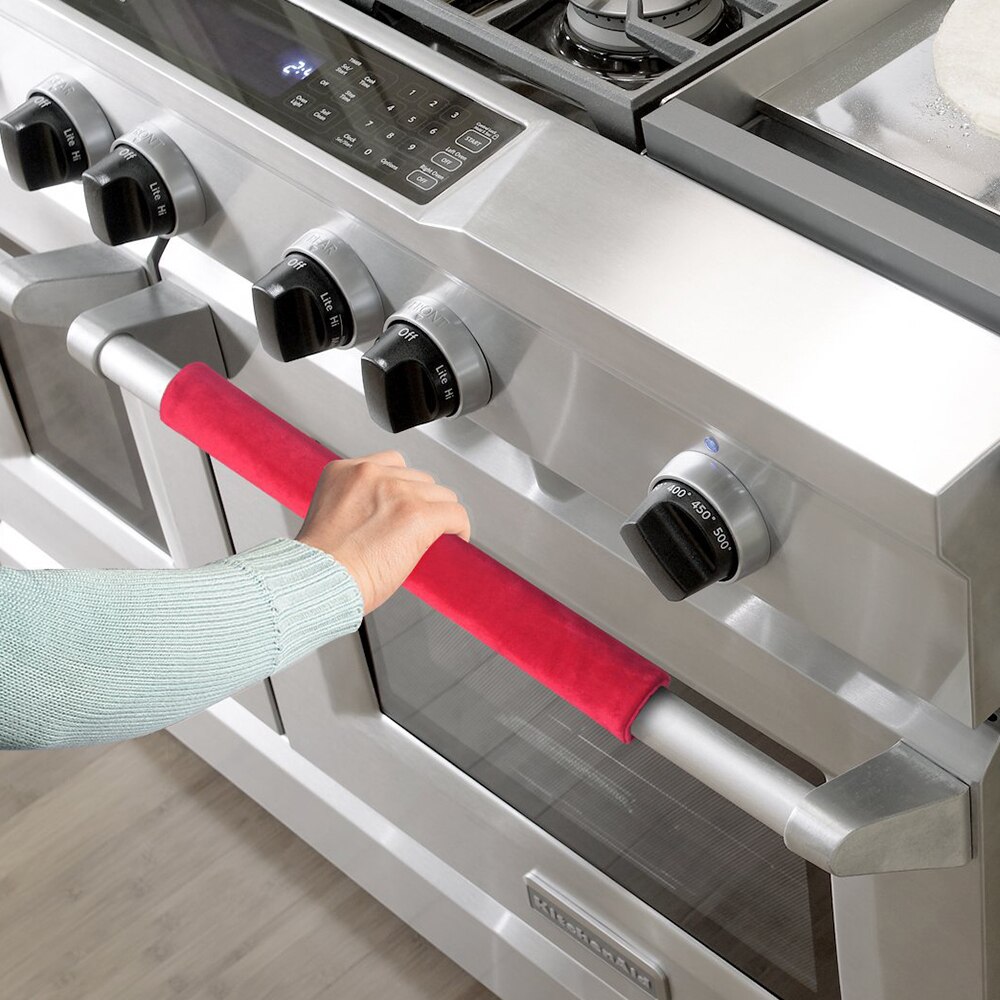 Drzwi lodówki osłona klamki urządzenia kuchenne ozdobny uchwyt lodówka z antypoślizgowymi rękawice ochronne anty-fingerprin