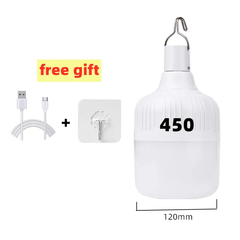 USB wiederaufladbare LED Notbeleuchtung Haus draussen tragbare Laternen Notfalllampe Glühbirne Batterie Laterne BBQ Camping Licht: verrotten / 5w