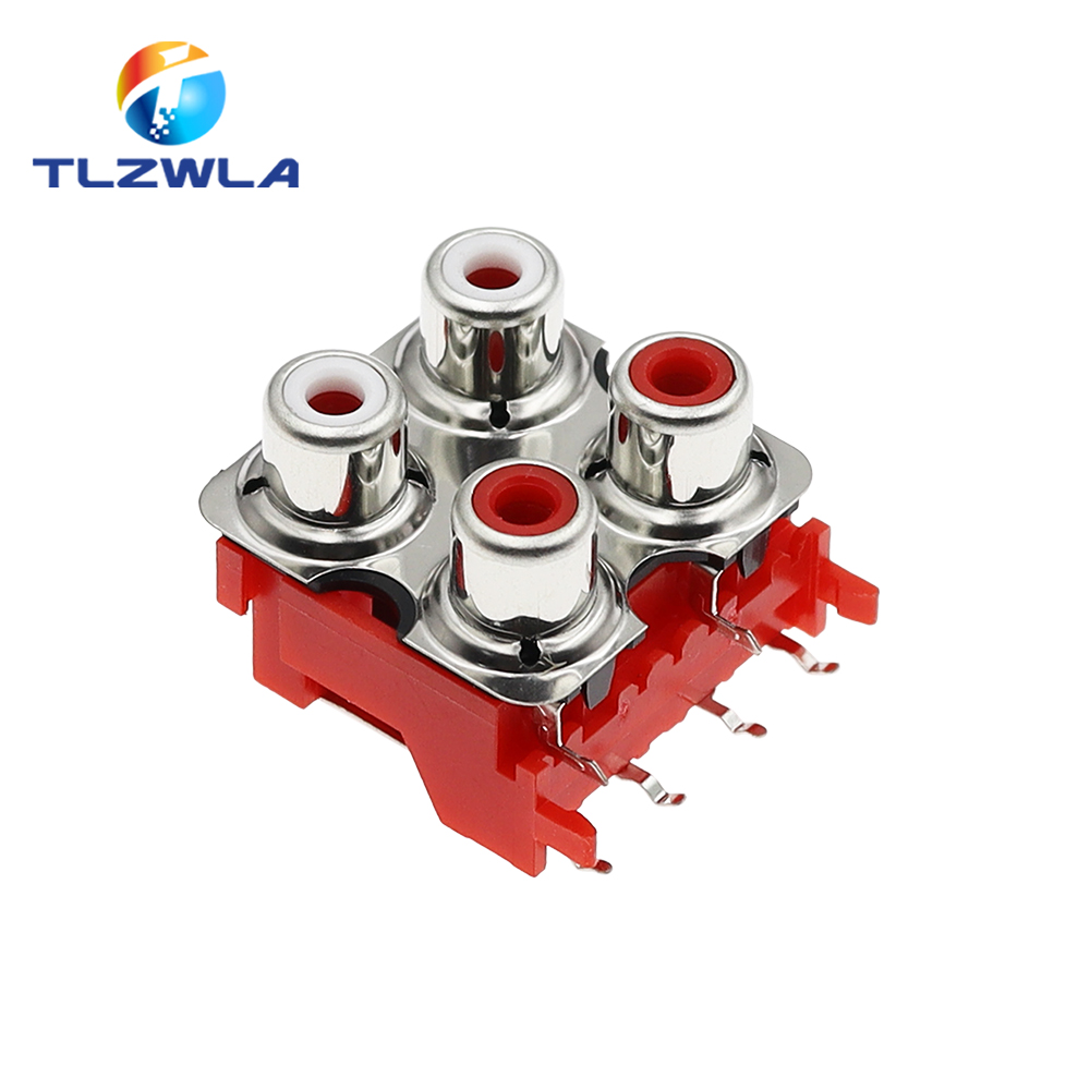 2 uds RCA hembra Audio Video enchufe 2P 4P 6P 8P cinta blindada conector AV conector AV2-8.4-13 piezas PCB rojas