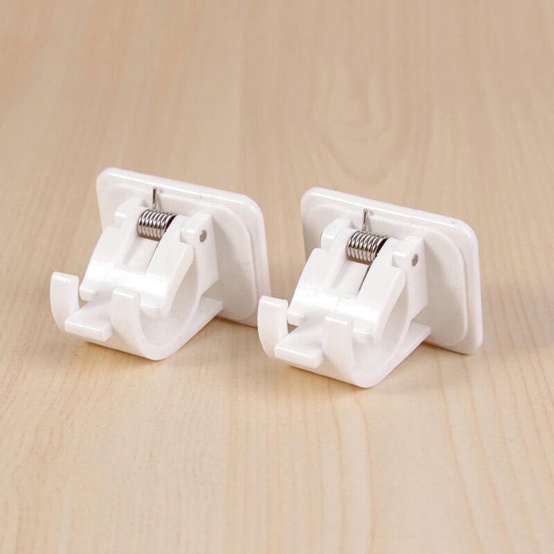 2/4/6pcs Nail-free Adjustable Rod Bracket Holders Self-adhesive Wall Brackets for Home Bathroom