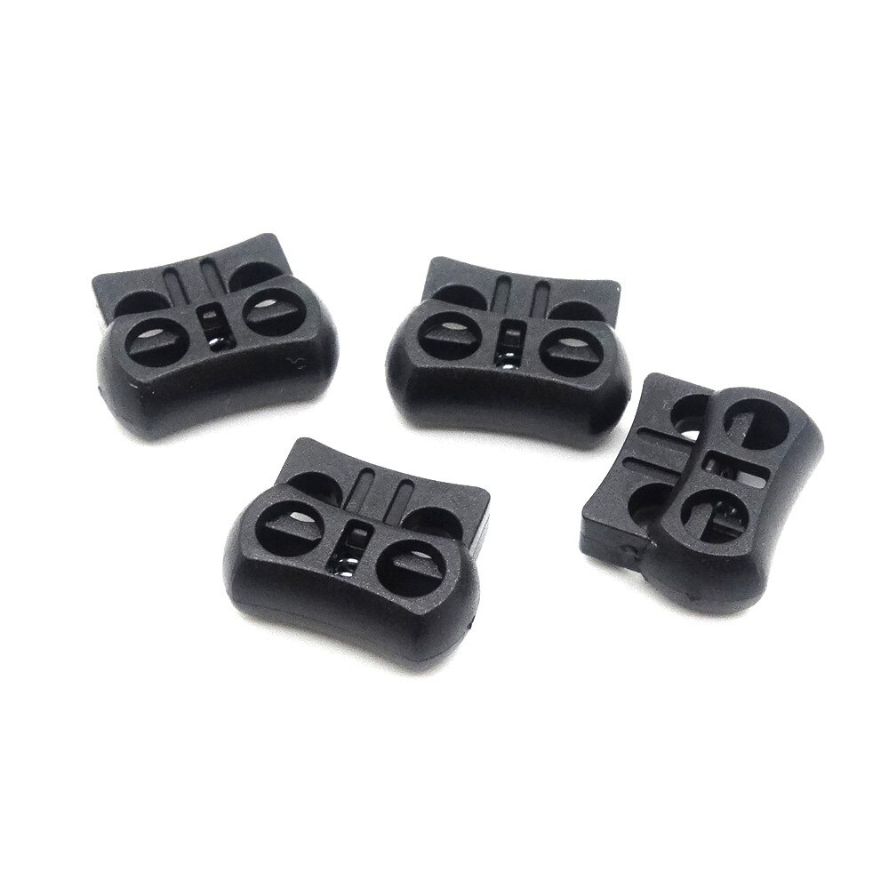 10pcs/pack 2 Holes Cord Lock Toggle Stopper Plastic toggle clip Buckle Cord Buckle Backpack accessories Black 15mm*20mm*7.5mm