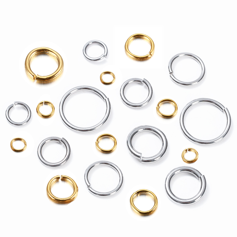 200 sztuk 100 sztuk ze stali nierdzewnej Jump pierścień 3-15mm pozłacane dzielone pierścienie do tworzenia biżuterii złącza łańcuchowe DIY akcesoria