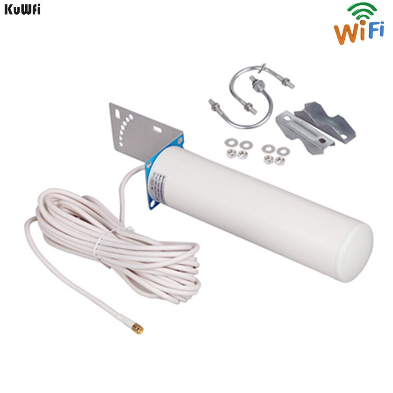 KuWFi-antena 3G/4G LTE macho, antena externa de 2,4 Ghz, 3GBooster, con Cable para repetidor de señal GSM, Wifi