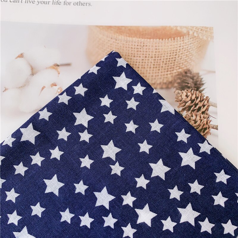 Tela de algodón DIY azul marino con estampado floral fresco de 50cm x 150cm, ropa de cama para niños, ropa de cama, colcha decorativa para el hogar 180g