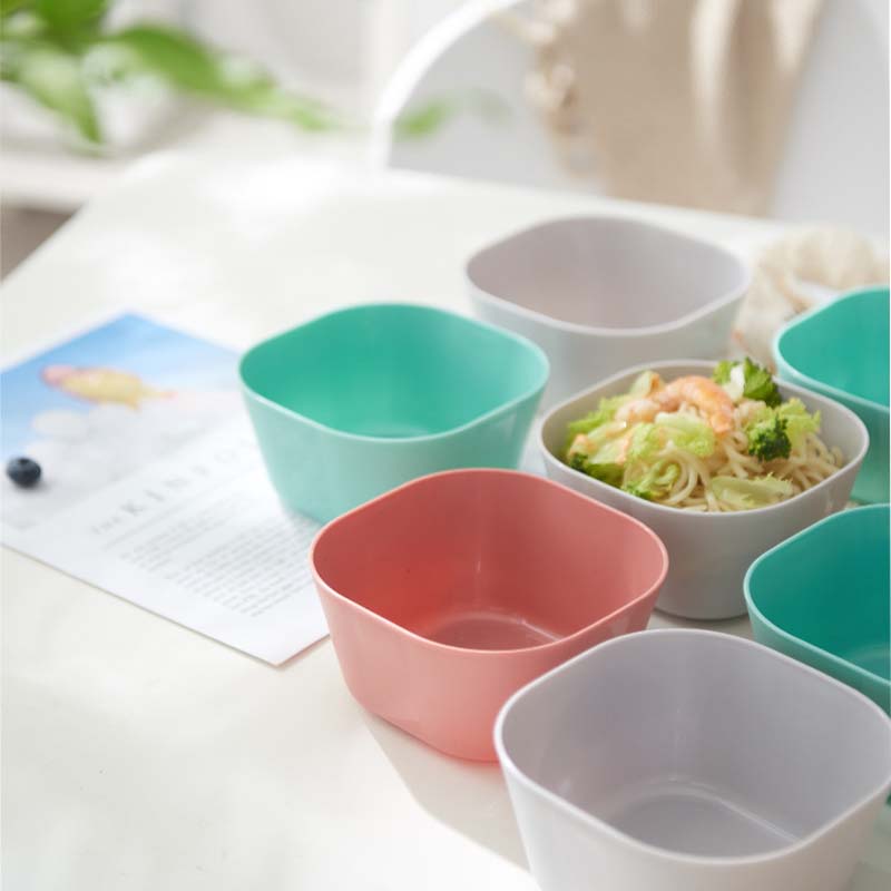 Household square plastic fruit vegetable salad bowl kitchen pot snack dried plate simple style