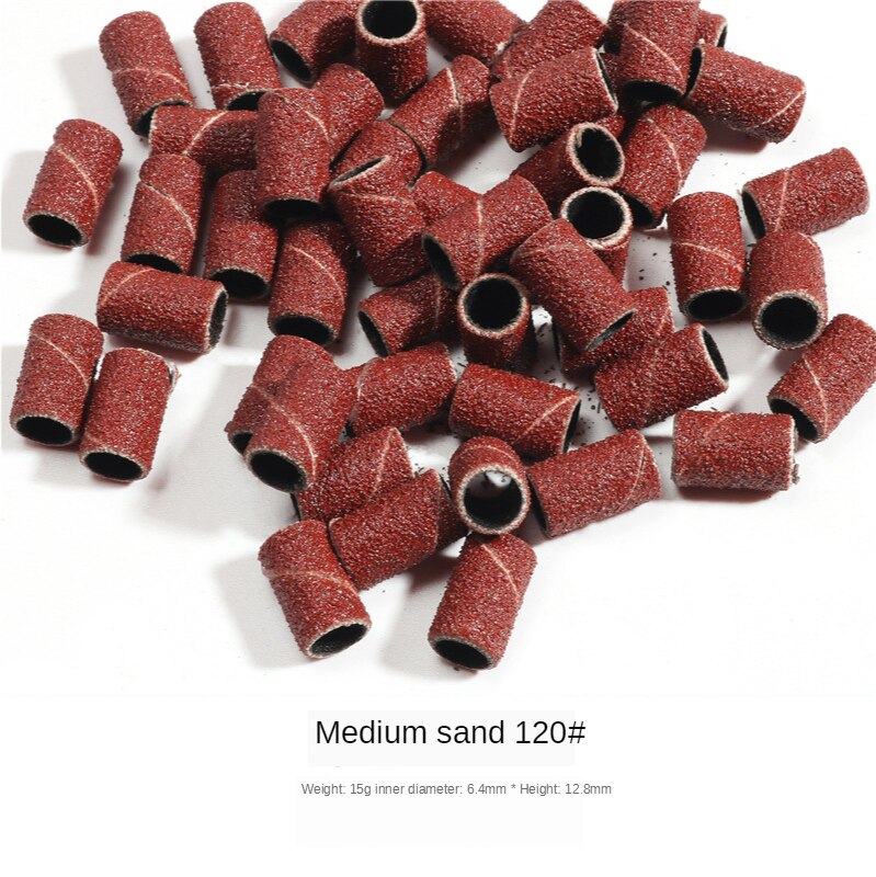 50/100pz Unghie Artistiche Carta Abrasiva per manicure Rimozione Del gel Del Chiodo Trapano Elettrico di Ricarica morso rettifica Anello di Sabbia 80 #120 #180 #