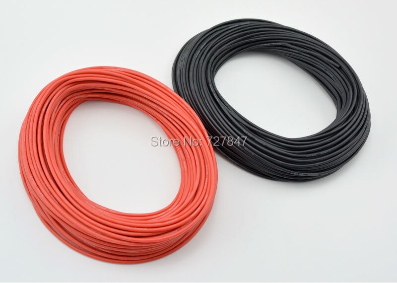 10 Meter/partij (5M Rood + 5M Zwart) silicon Draad 12AWG 14AWG 16AWG 18AWG 20AWG 22AWG 24AWG Heatproof Zachte Siliconen Draad Kabel