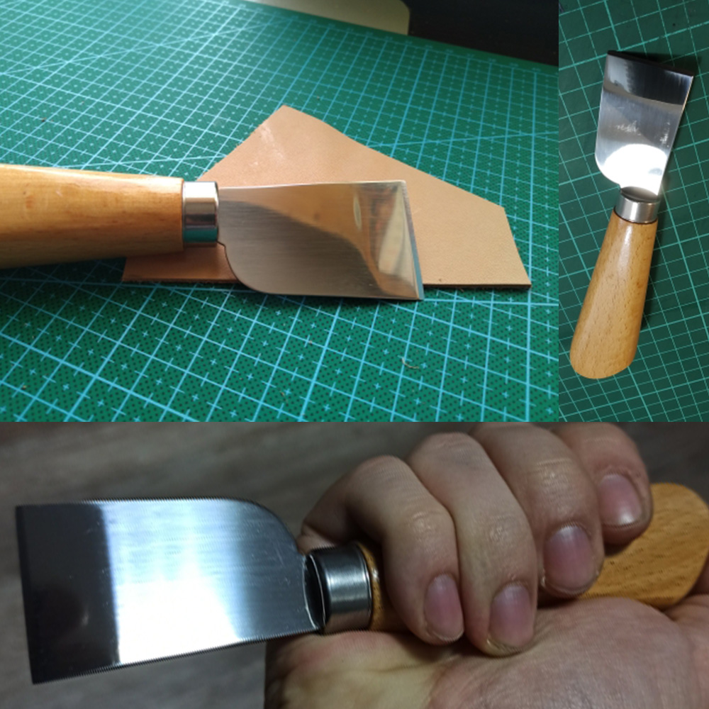 DIY Leathercraft Tool Skiving Sharp Handle Knife Japanese Slanted Skiver Knife Leather Craft Angled Skiff Beveler Cutting Knife