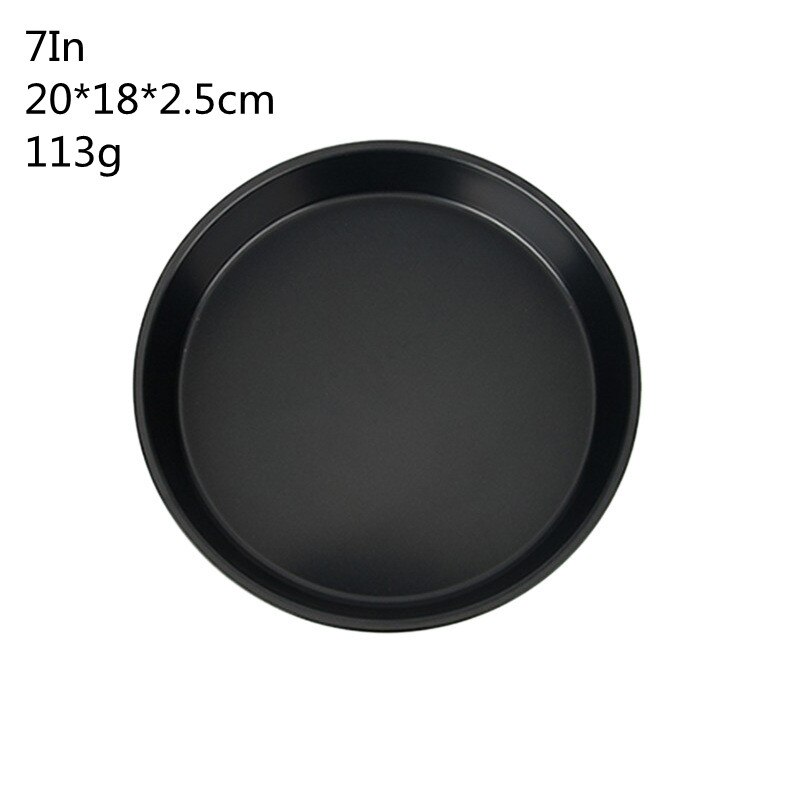 6/8/9/10 Inch Carbon Steel Non-stick Kitchen Round Pizza Plate Pizza Deep Dish Cake Mold Baking Pan Tool Mould Accessories: 7Inch-Black