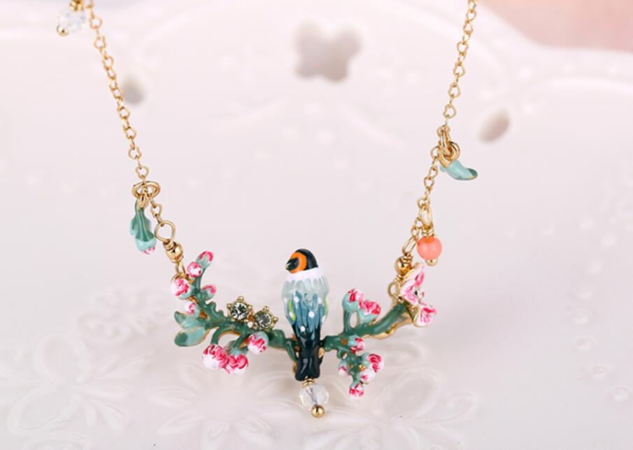 CSxjd Luxury women's jewelry Enamel Glaze flower necklace