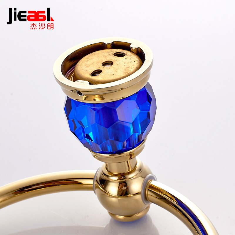 Jieshalang okrągły kryształ okrągły wieszak na ręcznik mosiądz różbyć winnym złoto uchwyt kryształ okrągły wieszak na ręcznik akcesoria łazienkowe robić hotelu ścienny wieszak na ręczniki