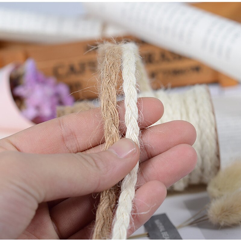 5Meter Twee-Kleur Kleine Pincet Twine Jute Touw Breedte 0.5Cm Diy Handgemaakte Naaien Macrame Koord Threads Minimalistische home Decoratie