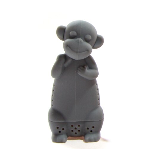 Cartoon Silicone Monkey Tea Infuser Tea Filter Diffuser Reusable Tea Strainer Spice Loose Tea Leaf Herbal Tool Teapot Teabags: gray