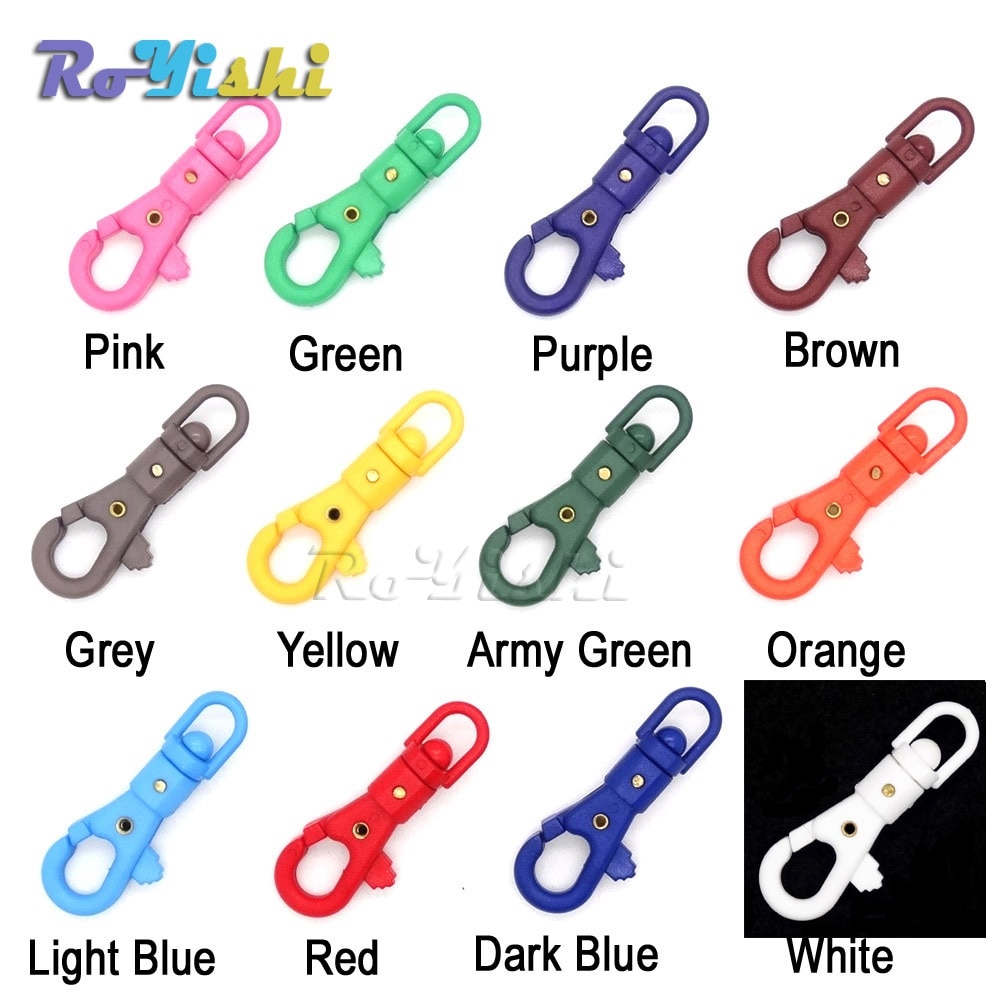 Crochet en plastique coloré pivotant de 1/4 ''pour tissage, boucles lanière, sangle de sac à dos, 12 pièces/paquet