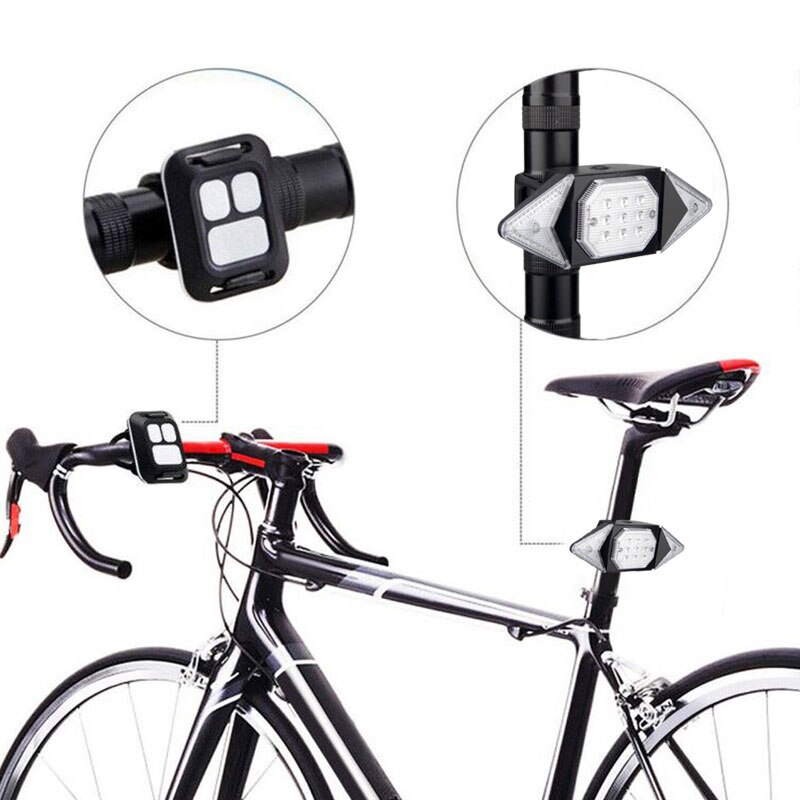 Usb Smart Bike Achterlicht Afstandsbediening Achter Fietslicht Mtb Road Fietsen Waterdichte Knipperlichten Waarschuwing Lamp