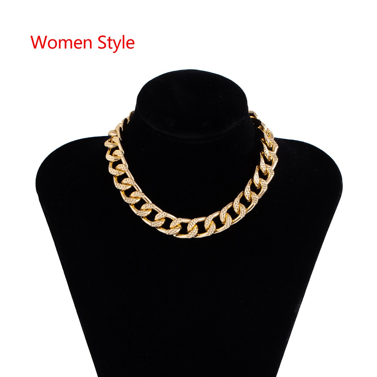 Lacteo Punk Hip Hop Golden Metal Choker Ketting Voor Vrouwen Verklaring Mode Kettingen Gothic Cubaanse Chunky Ketting Charm Ketting: 03622-G