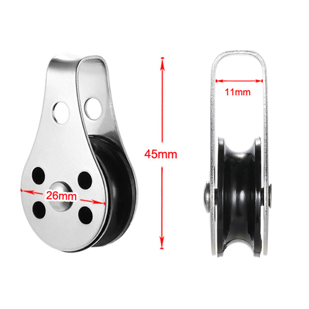 Polea de cuerda de 1-3 piezas, rodamiento de carga de acero inoxidable, polea de cuerda de elevación giratoria para bloques, corredor de cuerda, Kayak, herramientas para barcos