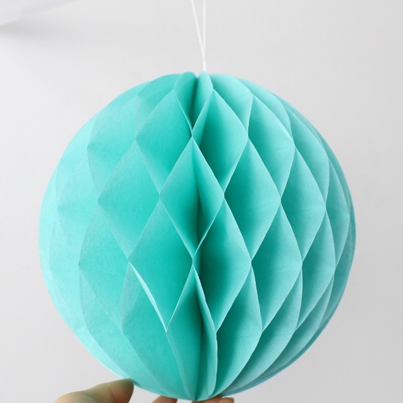 8 " (20cm) 17 farver honeycomb bolde papir lanterner bryllup husholdningsdekorationer supermarkeder shopping markeder udendørs dekoration: Tiffany blå