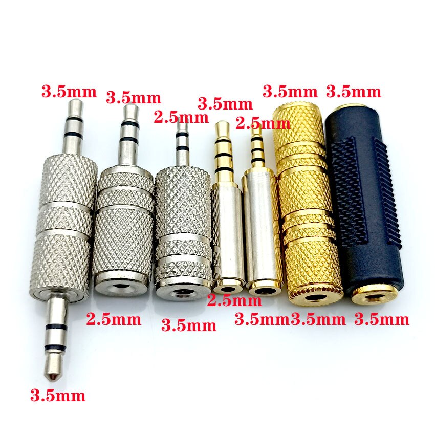 3pcs 3.5 mm Male to 2.5 mm Female 3.5 to 2.5 stereo Jack Audio pc headphone earphone Converter adapter cable plug