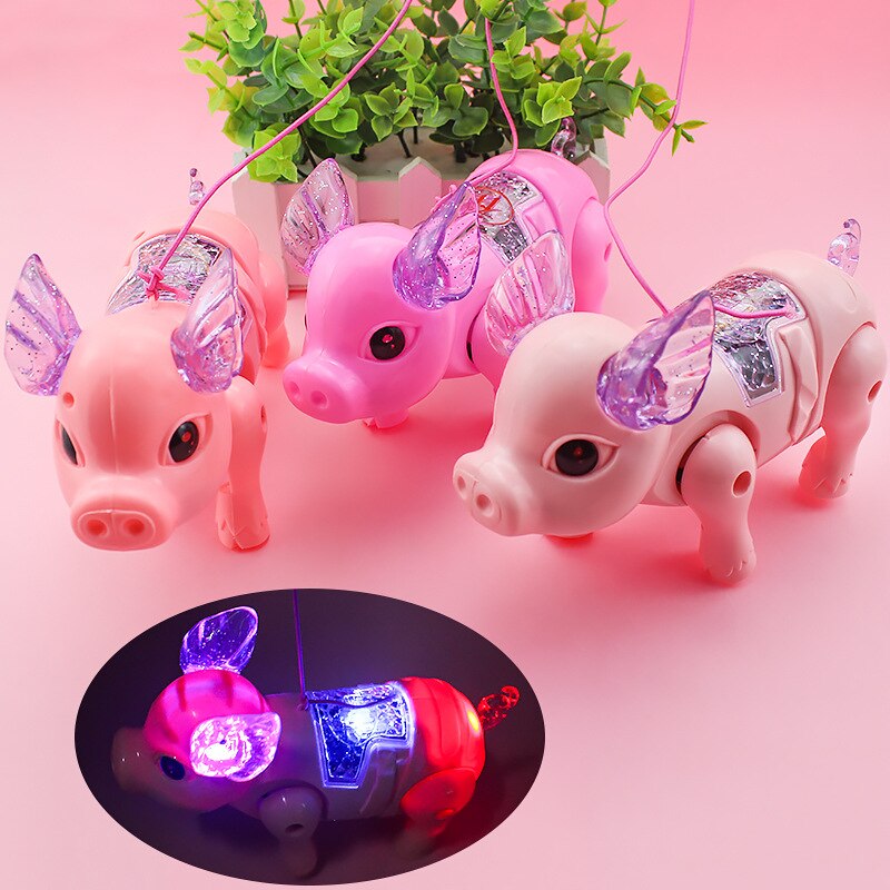 Electric Music Walking Pig Toys LED Light Glow Electronic Pets Lantern Toy Children Kids Baby Girl Boy Educational Toys