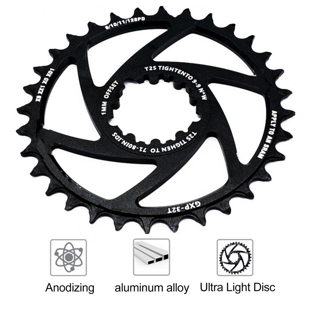 MTB Bike Bicycle GXP Single Speed Chainring 30T/32T/34T/36T/38T/40T Offset 1mm Bicycle Accessories Replacement Parts