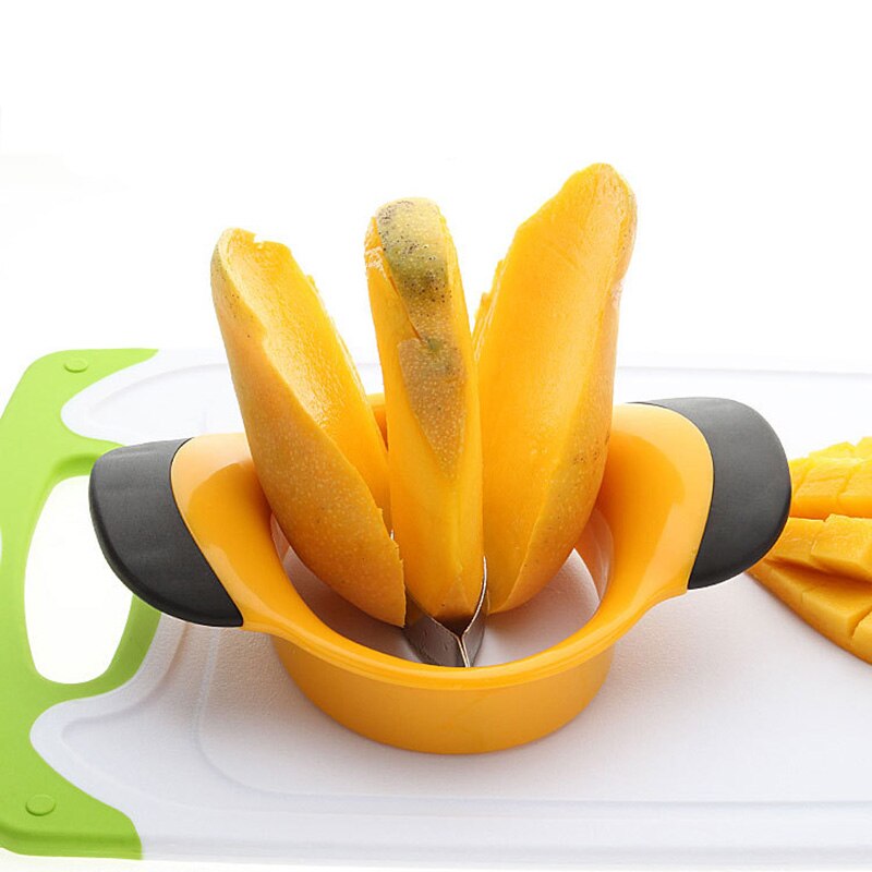 Stainless Steel Mango Cutter Safety Fruit Corer Splitters Peach Corers Peeler Shredder Slicer Cutter Kitchen Gadget Accessories