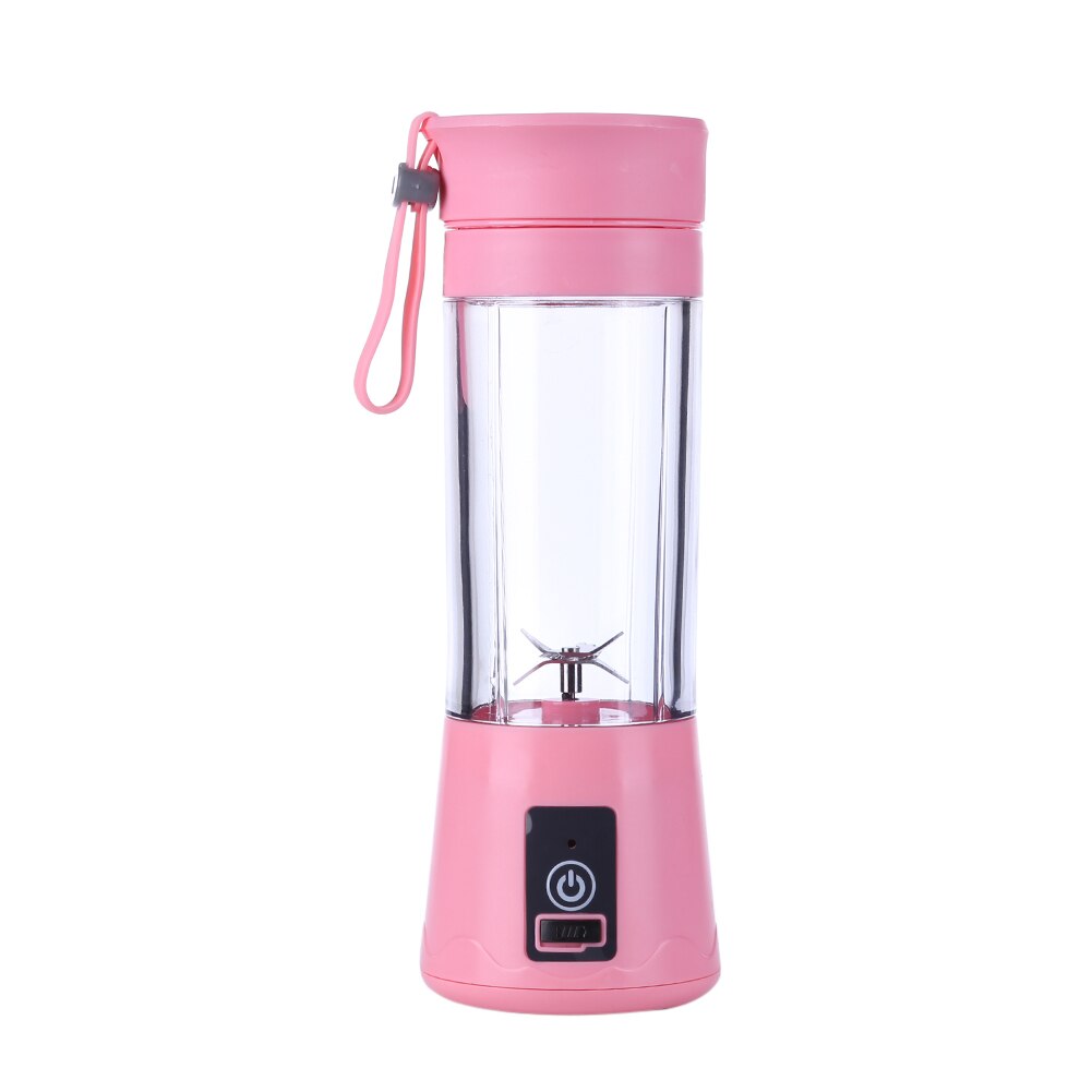 380ML 6 Blade Portable Blender Kitchen MINI Juicer Electric Bottle USB Charging Blender Bottle Mixer Juice Food Smoothie Maker: Pink