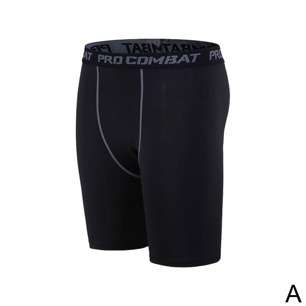 Pantalones cortos de culturismo para Hombre, bragas de gimnasio con entrepierna para entrenamiento físico, medias de compresión elásticas para músculos vivos, mallas ajustadas para Hombre: S / Negro